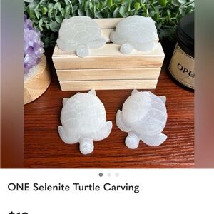 ONE Selenite Turtle Carving